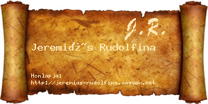 Jeremiás Rudolfina névjegykártya